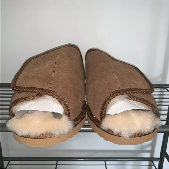 Men’s 13 M VERMONT COUNTRY STORE Sheepskin Adjustable Scuff Slippers 72420 NEW - Picture 4 of 12